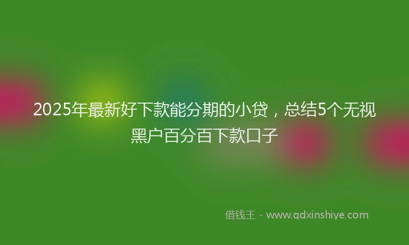 2025年最新好下款能分期的小贷，总结5个无视黑户百分百下款口子