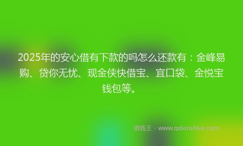 2025年的安心借有下款的吗怎么还款有：金峰易购、贷你无忧、现金侠快借宝、宜口袋、金悦宝钱包等。