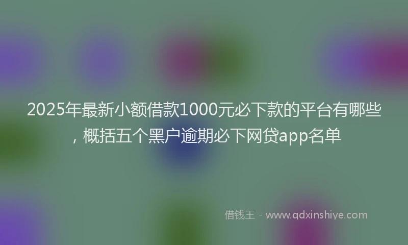 2025年最新小额借款1000元必下款的平台有哪些，概括五个黑户逾期必下网贷app名单