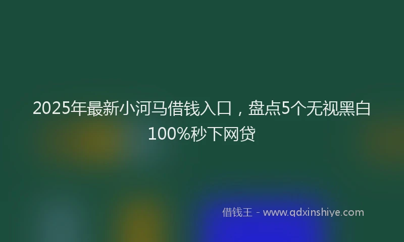 2025年最新小河马借钱入口，盘点5个无视黑白100%秒下网贷