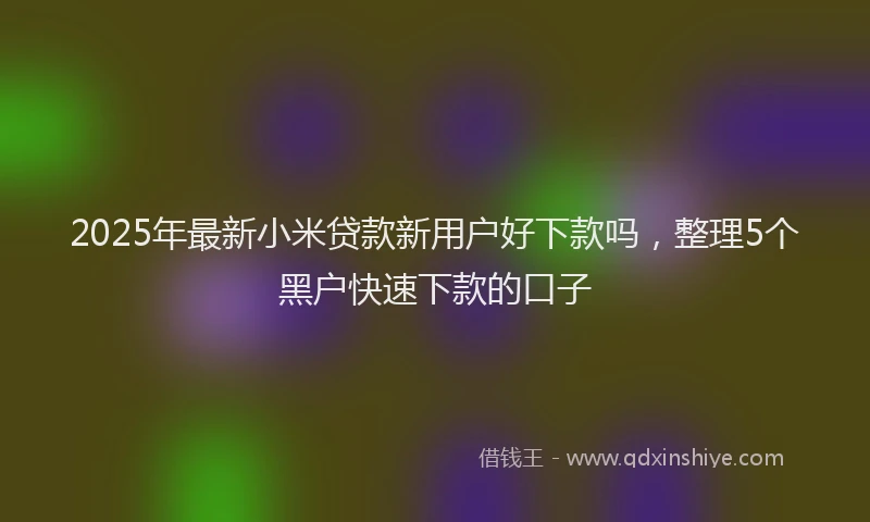 2025年最新小米贷款新用户好下款吗，整理5个黑户快速下款的口子