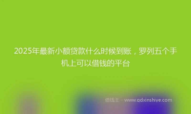 2025年最新小额贷款什么时候到账，罗列五个手机上可以借钱的平台