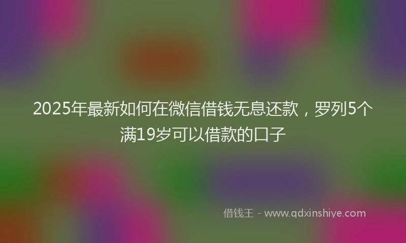 2025年最新如何在微信借钱无息还款，罗列5个满19岁可以借款的口子