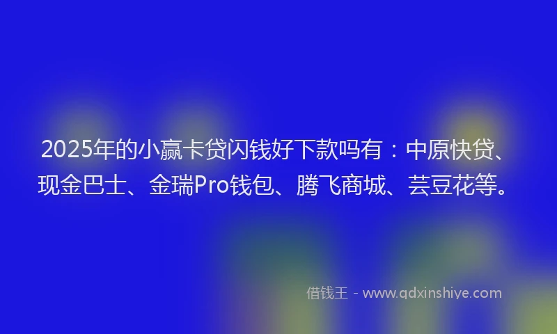 2025年的小赢卡贷闪钱好下款吗有：中原快贷、现金巴士、金瑞Pro钱包、腾飞商城、芸豆花等。