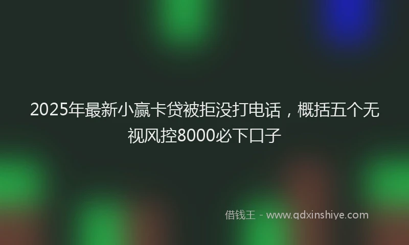 2025年最新小赢卡贷被拒没打电话，概括五个无视风控8000必下口子