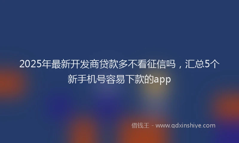 2025年最新开发商贷款多不看征信吗，汇总5个新手机号容易下款的app