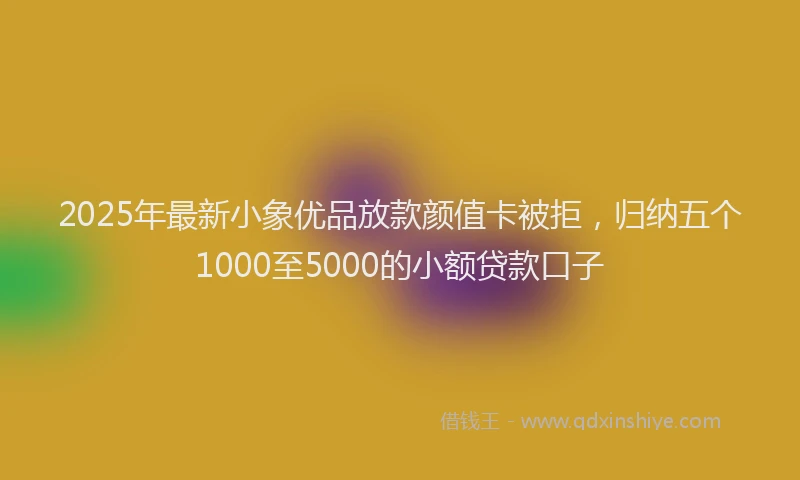 2025年最新小象优品放款颜值卡被拒，归纳五个1000至5000的小额贷款口子