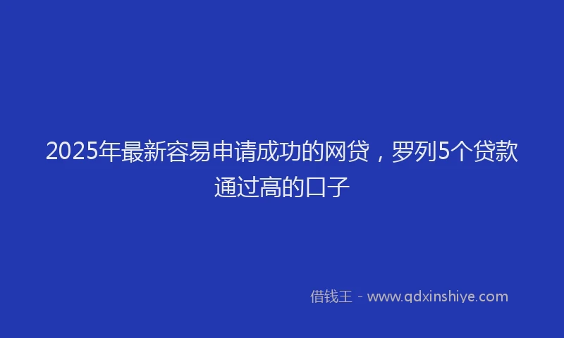 2025年最新容易申请成功的网贷，罗列5个贷款通过高的口子
