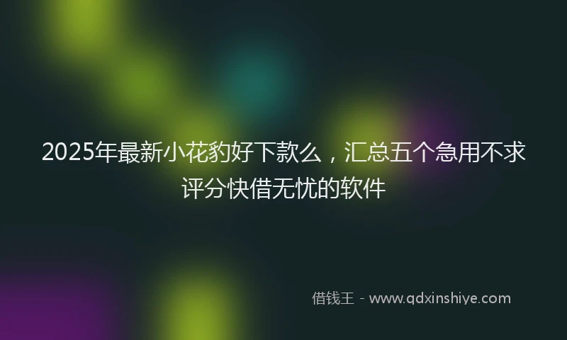 2025年最新小花豹好下款么，汇总五个急用不求评分快借无忧的软件