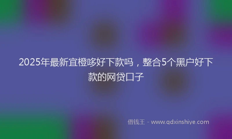 2025年最新宜橙哆好下款吗，整合5个黑户好下款的网贷口子