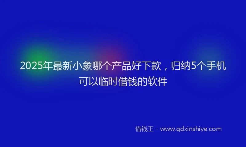 2025年最新小象哪个产品好下款，归纳5个手机可以临时借钱的软件