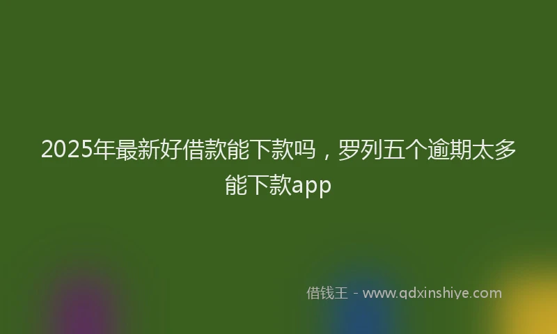 2025年最新好借款能下款吗，罗列五个逾期太多能下款app