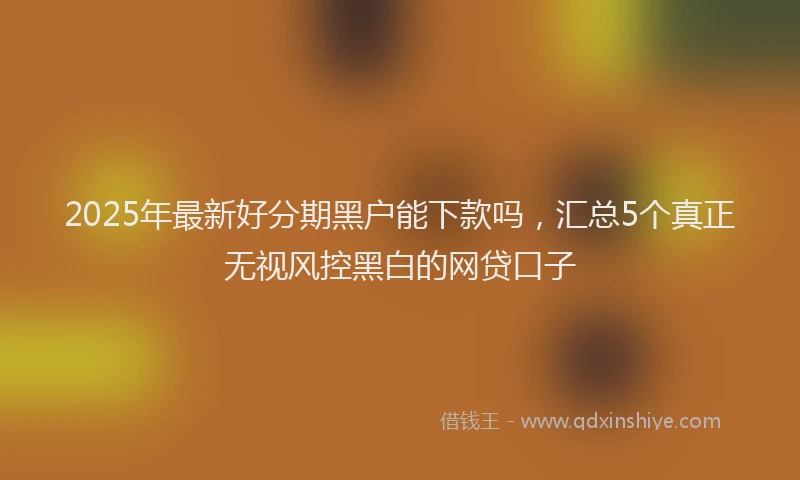 2025年最新好分期黑户能下款吗，汇总5个真正无视风控黑白的网贷口子