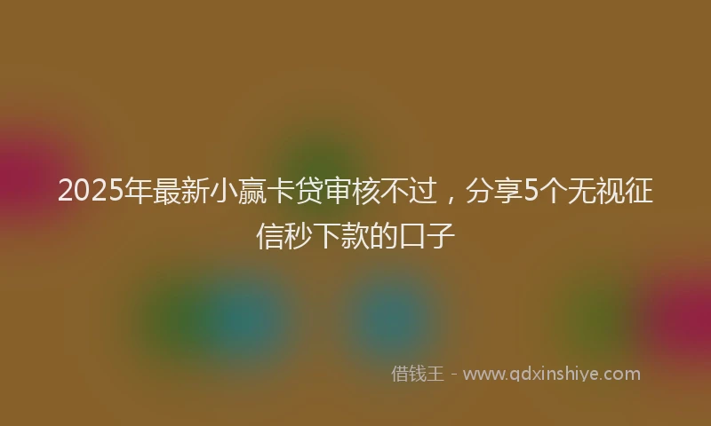 2025年最新小赢卡贷审核不过，分享5个无视征信秒下款的口子