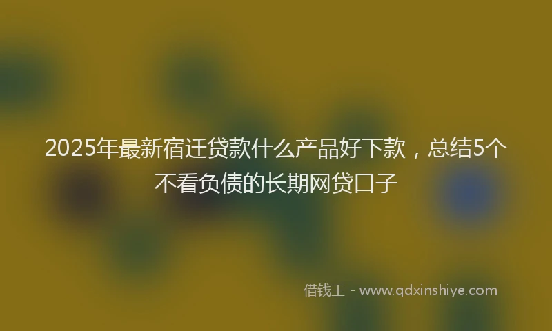 2025年最新宿迁贷款什么产品好下款，总结5个不看负债的长期网贷口子