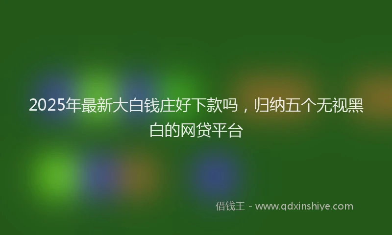2025年最新大白钱庄好下款吗，归纳五个无视黑白的网贷平台