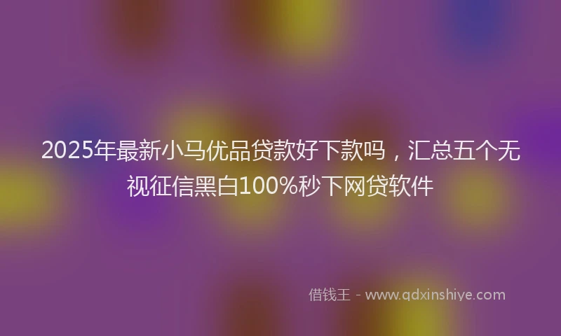 2025年最新小马优品贷款好下款吗，汇总五个无视征信黑白100%秒下网贷软件