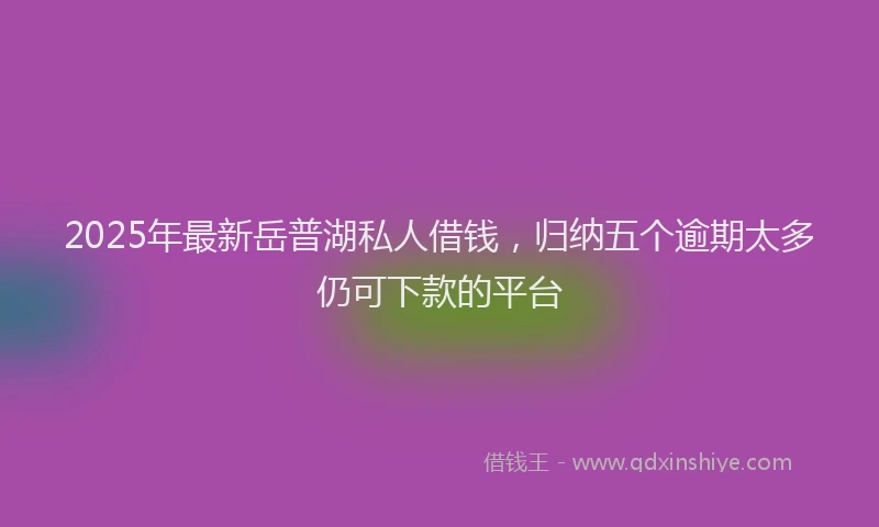 2025年最新岳普湖私人借钱，归纳五个逾期太多仍可下款的平台