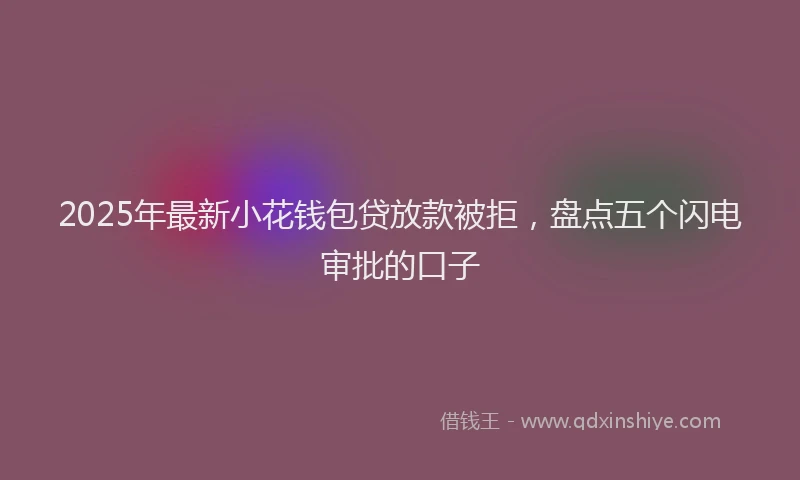 2025年最新小花钱包贷放款被拒，盘点五个闪电审批的口子