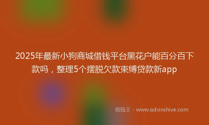 2025年最新小狗商城借钱平台黑花户能百分百下款吗，整理5个摆脱欠款束缚贷款新app