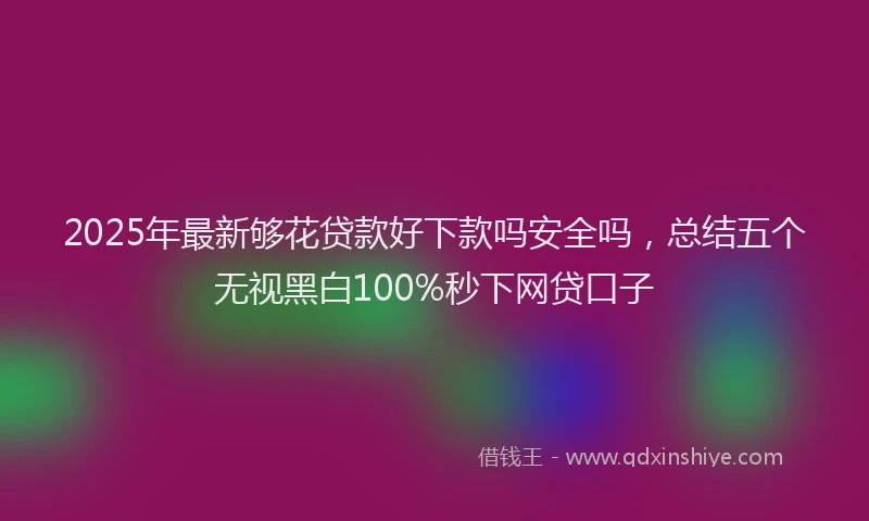 2025年最新够花贷款好下款吗安全吗，总结五个无视黑白100%秒下网贷口子