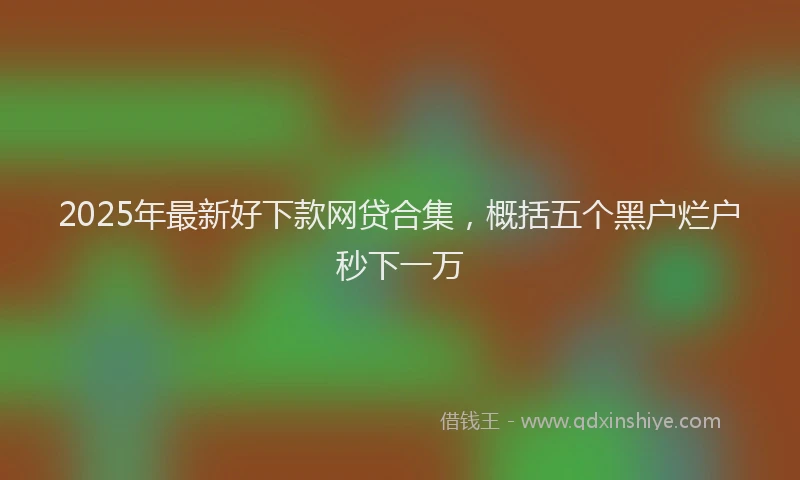 2025年最新好下款网贷合集，概括五个黑户烂户秒下一万