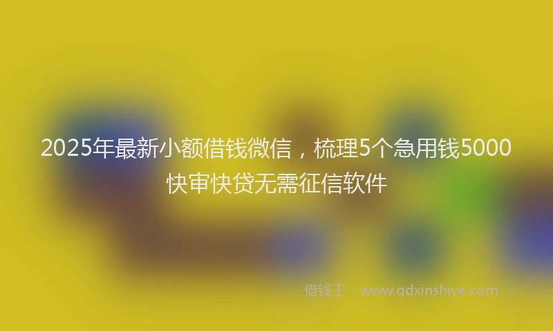 2025年最新小额借钱微信，梳理5个急用钱5000快审快贷无需征信软件