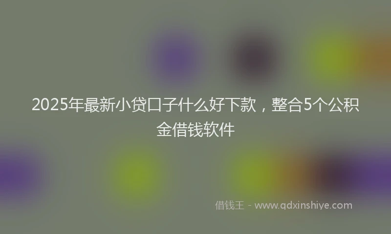 2025年最新小贷口子什么好下款，整合5个公积金借钱软件
