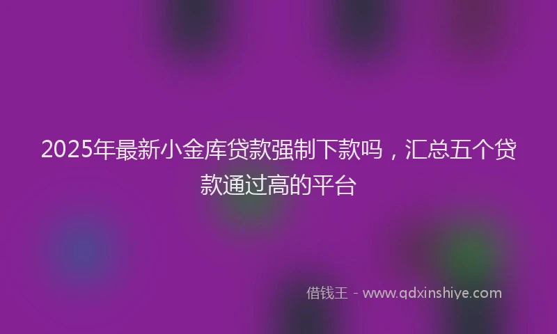 2025年最新小金库贷款强制下款吗，汇总五个贷款通过高的平台