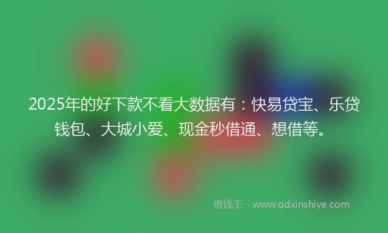 2025年的好下款不看大数据有：快易贷宝、乐贷钱包、大城小爱、现金秒借通、想借等。