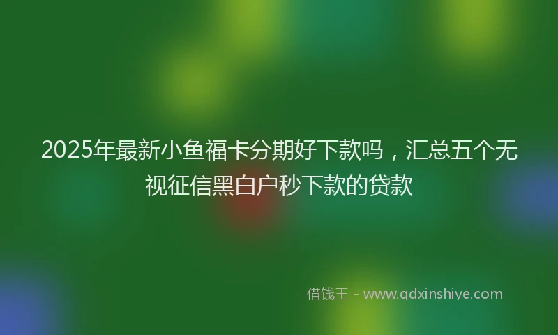 2025年最新小鱼福卡分期好下款吗，汇总五个无视征信黑白户秒下款的贷款