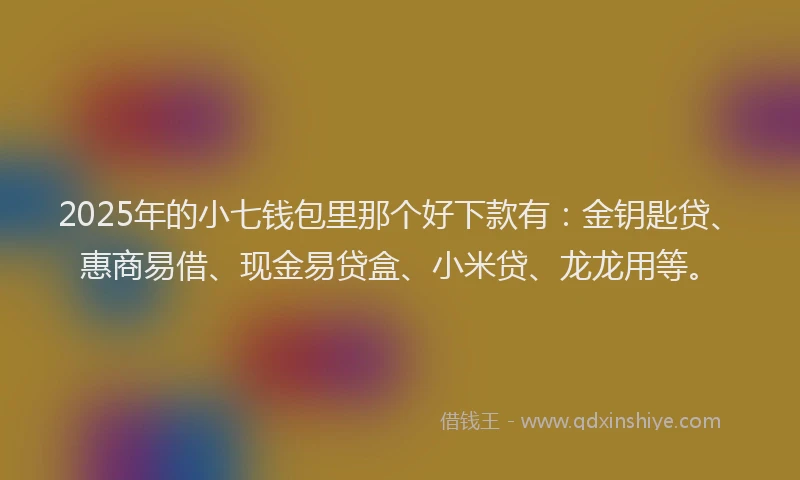 2025年的小七钱包里那个好下款有：金钥匙贷、惠商易借、现金易贷盒、小米贷、龙龙用等。