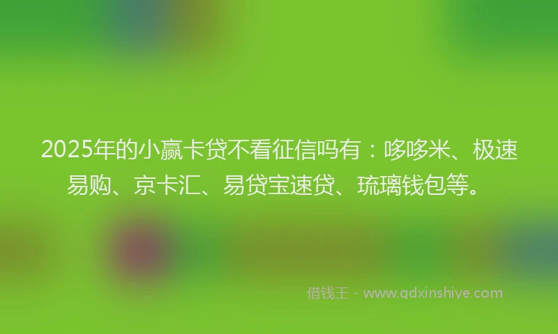 2025年的小赢卡贷不看征信吗有：哆哆米、极速易购、京卡汇、易贷宝速贷、琉璃钱包等。