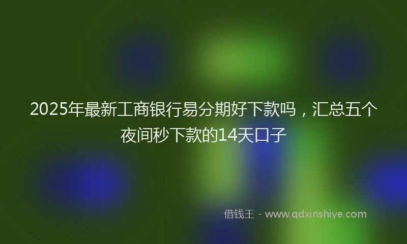 2025年最新工商银行易分期好下款吗，汇总五个夜间秒下款的14天口子