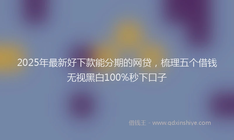 2025年最新好下款能分期的网贷，梳理五个借钱无视黑白100%秒下口子