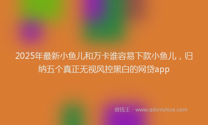 2025年最新小鱼儿和万卡谁容易下款小鱼儿，归纳五个真正无视风控黑白的网贷app