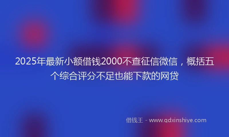 2025年最新小额借钱2000不查征信微信，概括五个综合评分不足也能下款的网贷