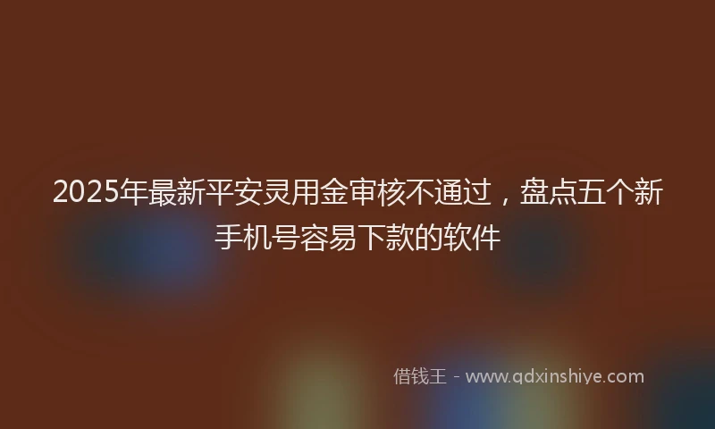 2025年最新平安灵用金审核不通过，盘点五个新手机号容易下款的软件