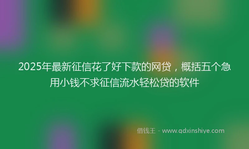 2025年最新征信花了好下款的网贷，概括五个急用小钱不求征信流水轻松贷的软件