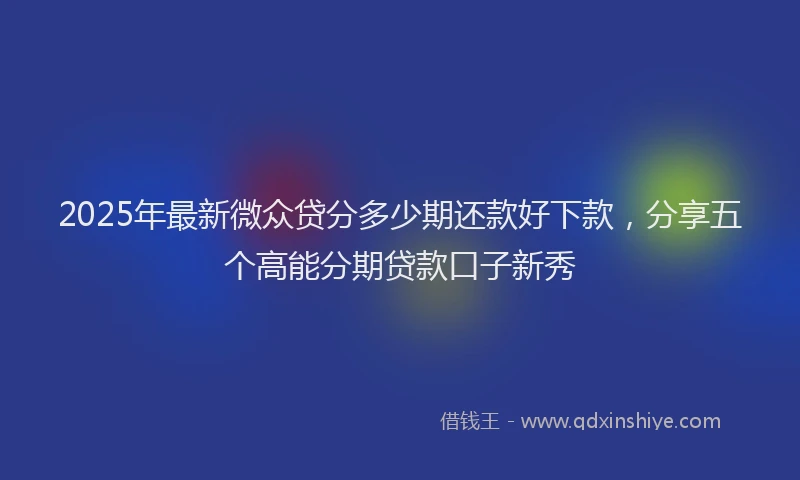 2025年最新微众贷分多少期还款好下款，分享五个高能分期贷款口子新秀