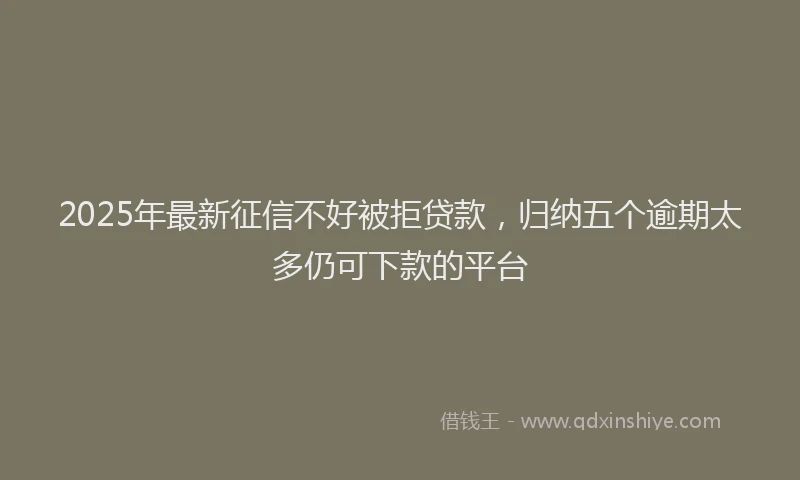 2025年最新征信不好被拒贷款，归纳五个逾期太多仍可下款的平台