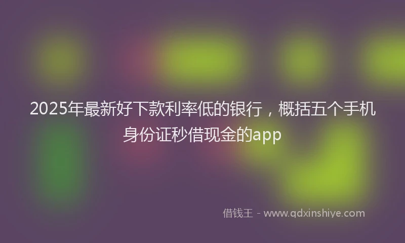 2025年最新好下款利率低的银行，概括五个手机身份证秒借现金的app