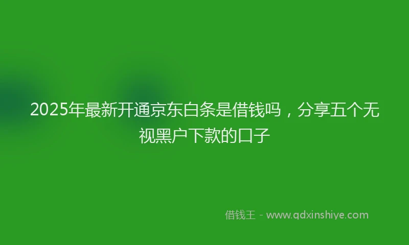 2025年最新开通京东白条是借钱吗，分享五个无视黑户下款的口子
