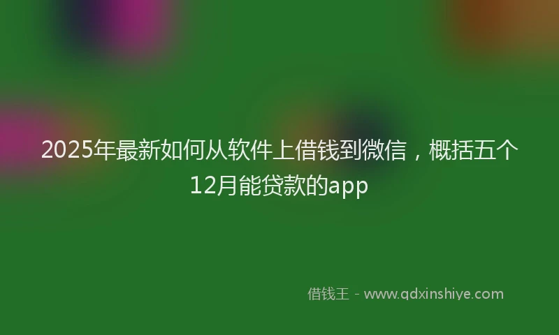 2025年最新如何从软件上借钱到微信，概括五个12月能贷款的app