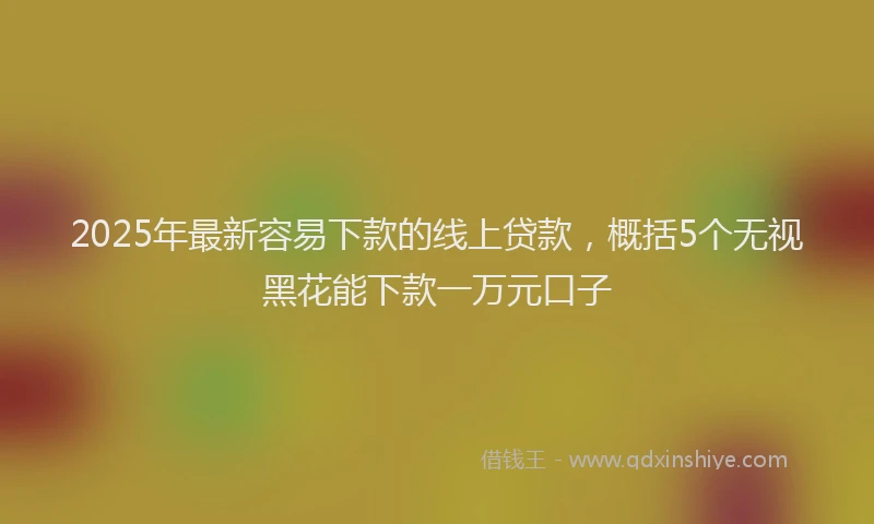 2025年最新容易下款的线上贷款，概括5个无视黑花能下款一万元口子