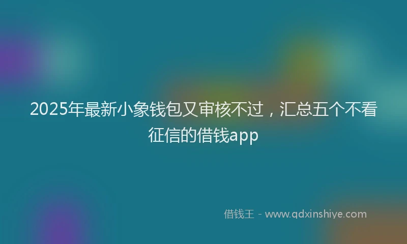 2025年最新小象钱包又审核不过，汇总五个不看征信的借钱app