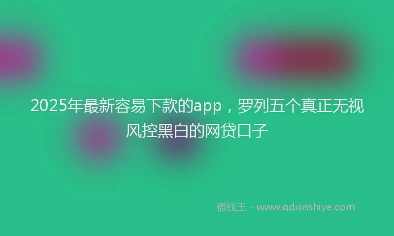 2025年最新容易下款的app，罗列五个真正无视风控黑白的网贷口子