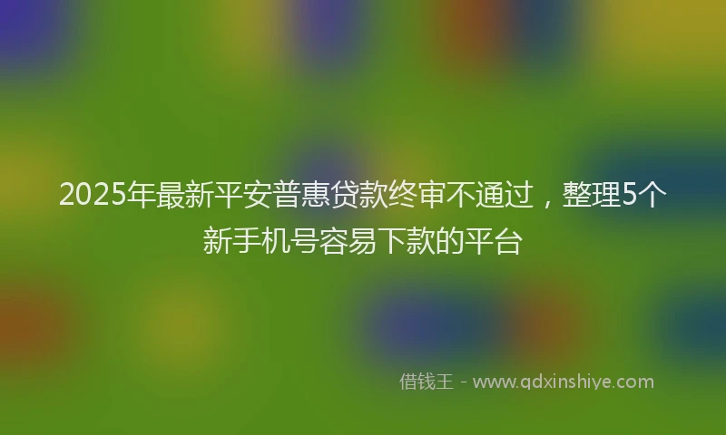 2025年最新平安普惠贷款终审不通过，整理5个新手机号容易下款的平台