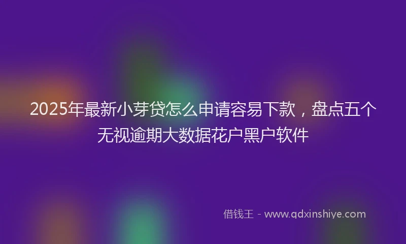 2025年最新小芽贷怎么申请容易下款，盘点五个无视逾期大数据花户黑户软件