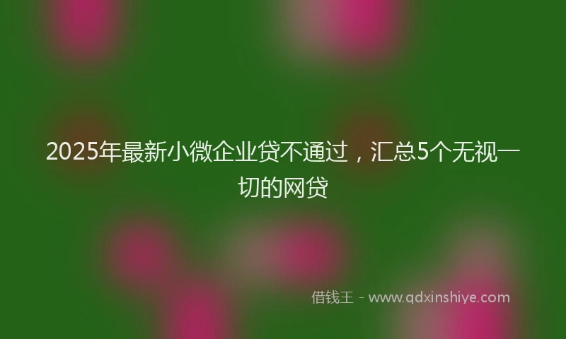 2025年最新小微企业贷不通过，汇总5个无视一切的网贷